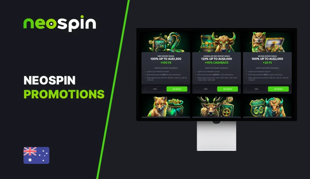 Current casino promotions available at Neospin