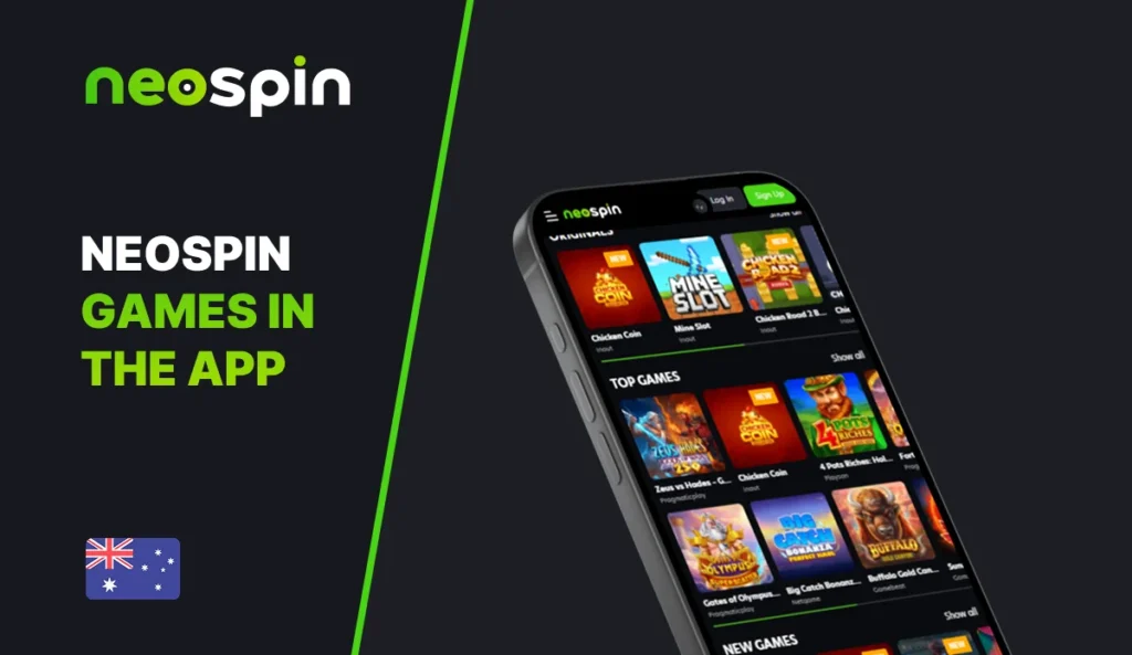 Casino games library available in the Neospin app